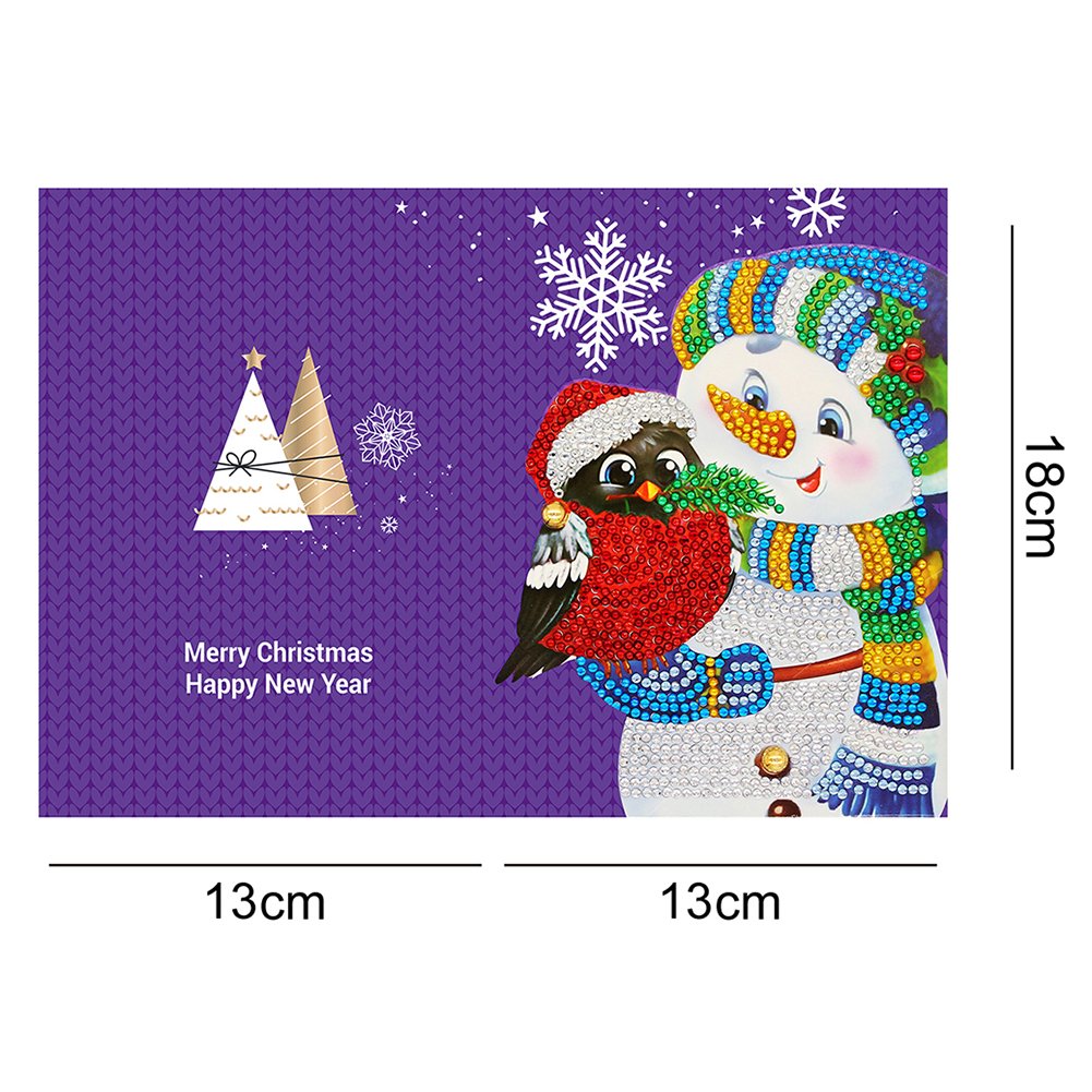 DIY Diamond Painting Greeting Card - Snowman C