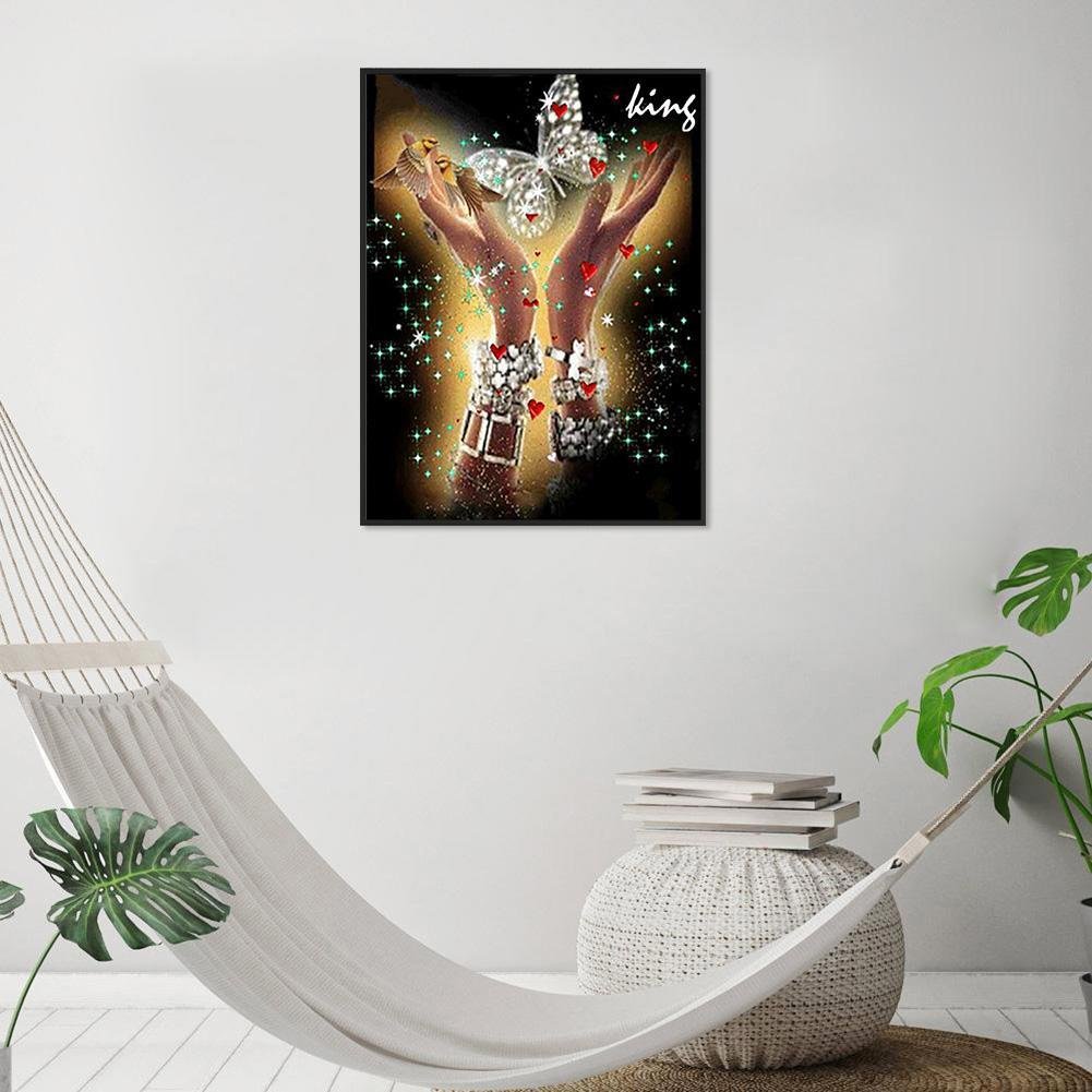 Diamond Painting - Full Round - Hands Butterfly