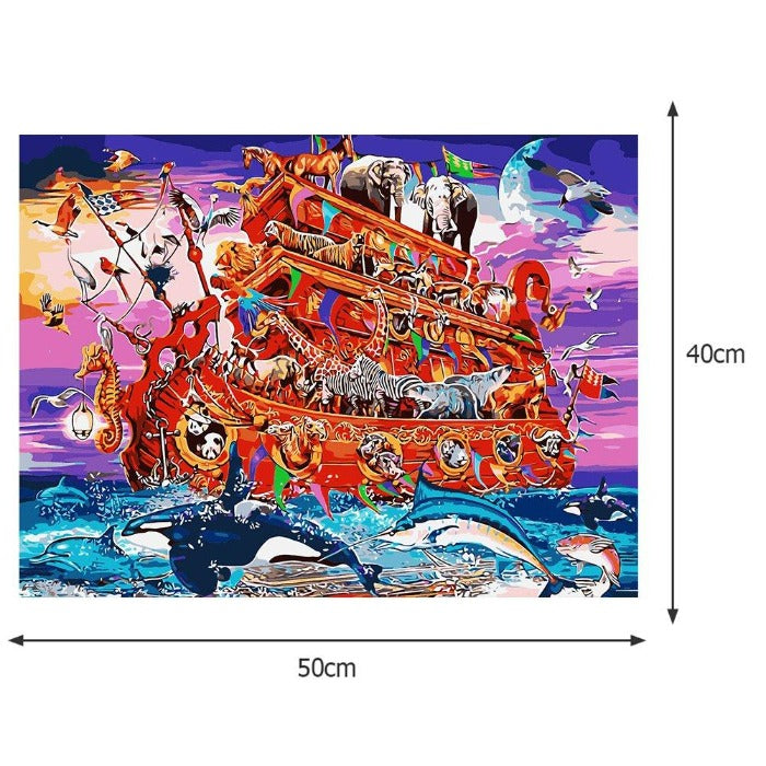 Oil Painting By Numbers Kits Animal World Hand Painted Canvas Wall Picture Home Decor
