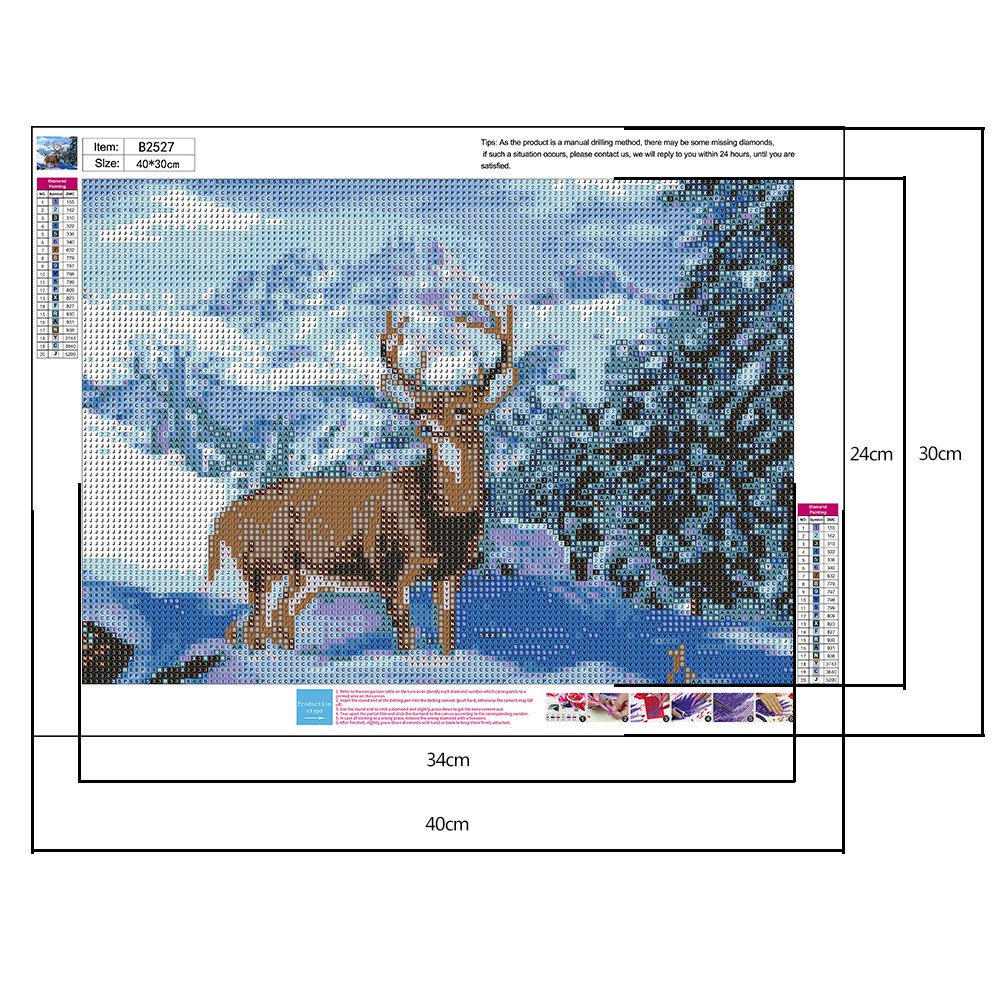 Diamond Painting - Full Round - Snow Deer B
