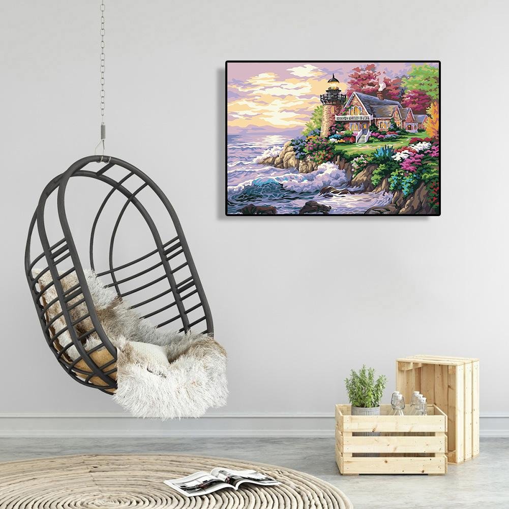 Paint By Number - Oil Painting - Sea House (40*50cm)