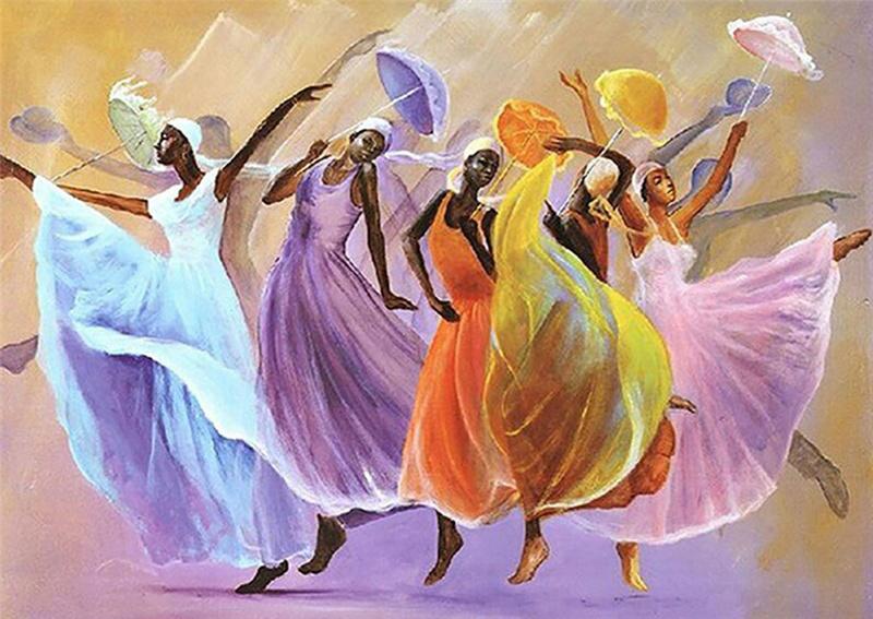 African dancing girl Full Round Diamond embroidery Kits