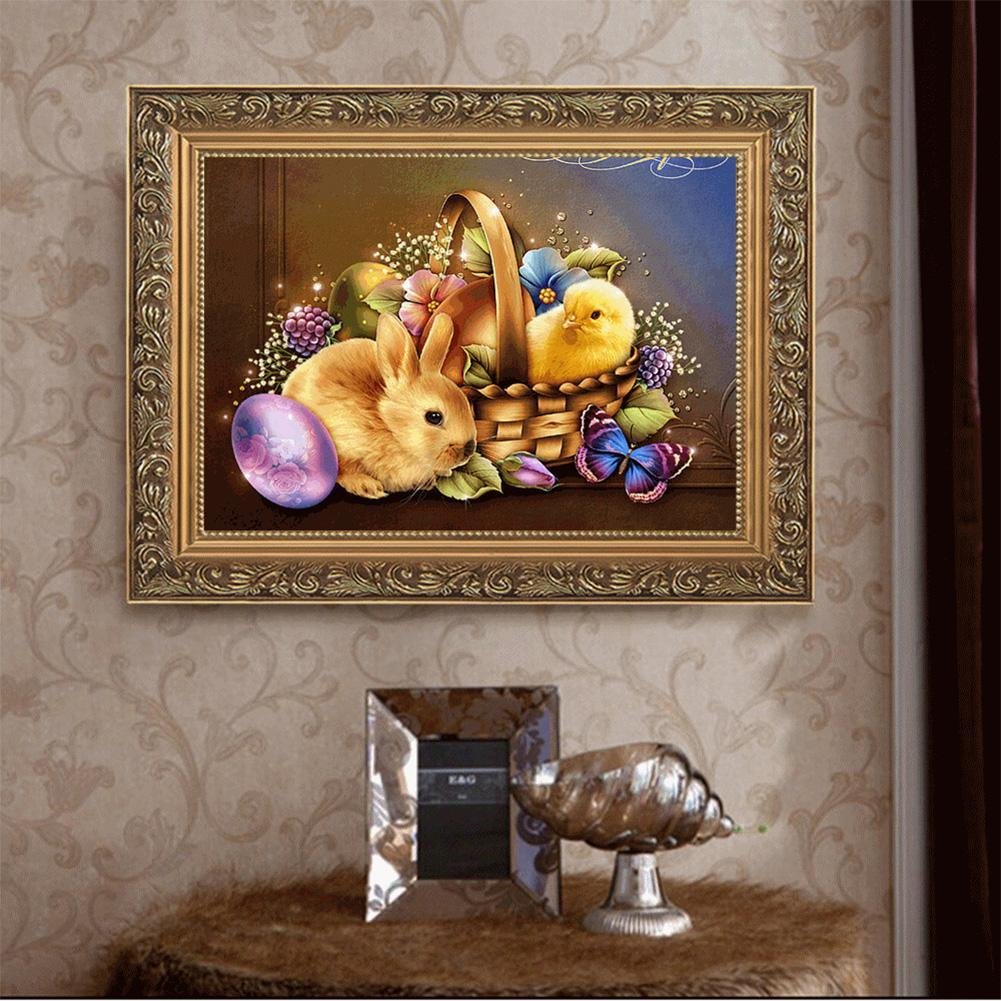 Diamond Painting - Full Round - Easter Chick Rabbit