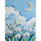 DIY Pearl Painting With Frame - Handmade Self-Adhesive Pearls - Flower Moon (30*40cm)