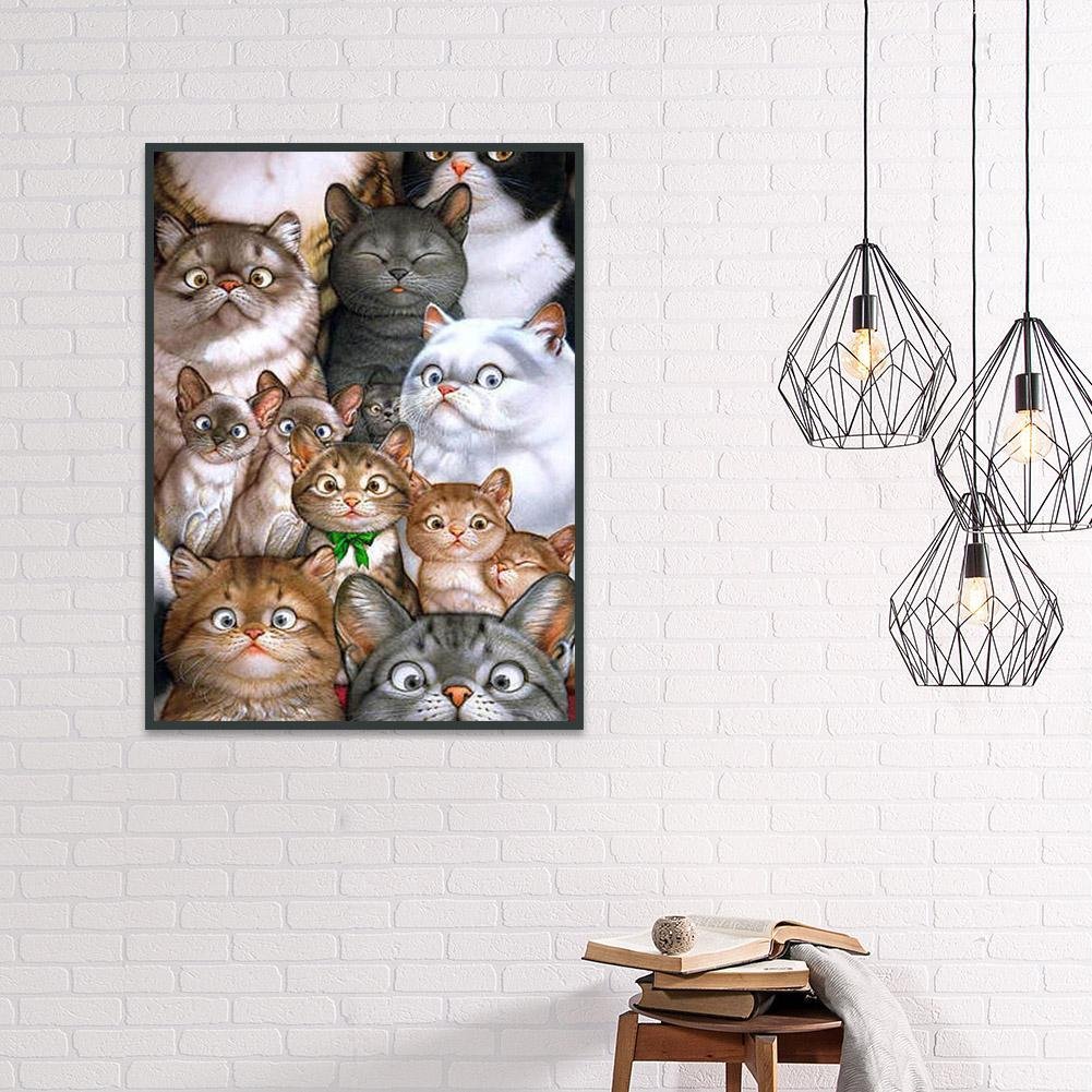 Diamond Painting - Full Round - Cats Family
