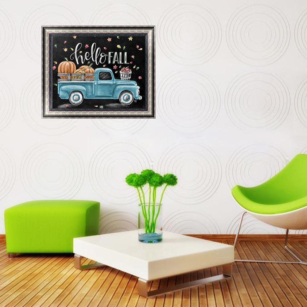 Diamond Painting - Full Round - Blue Car Blackboard