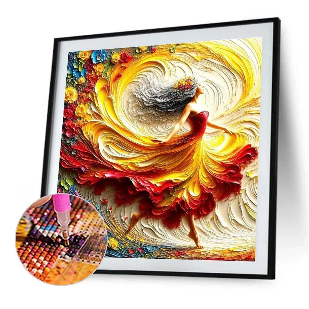 Diamond Painting - Full Round / Square - Girl In Dress