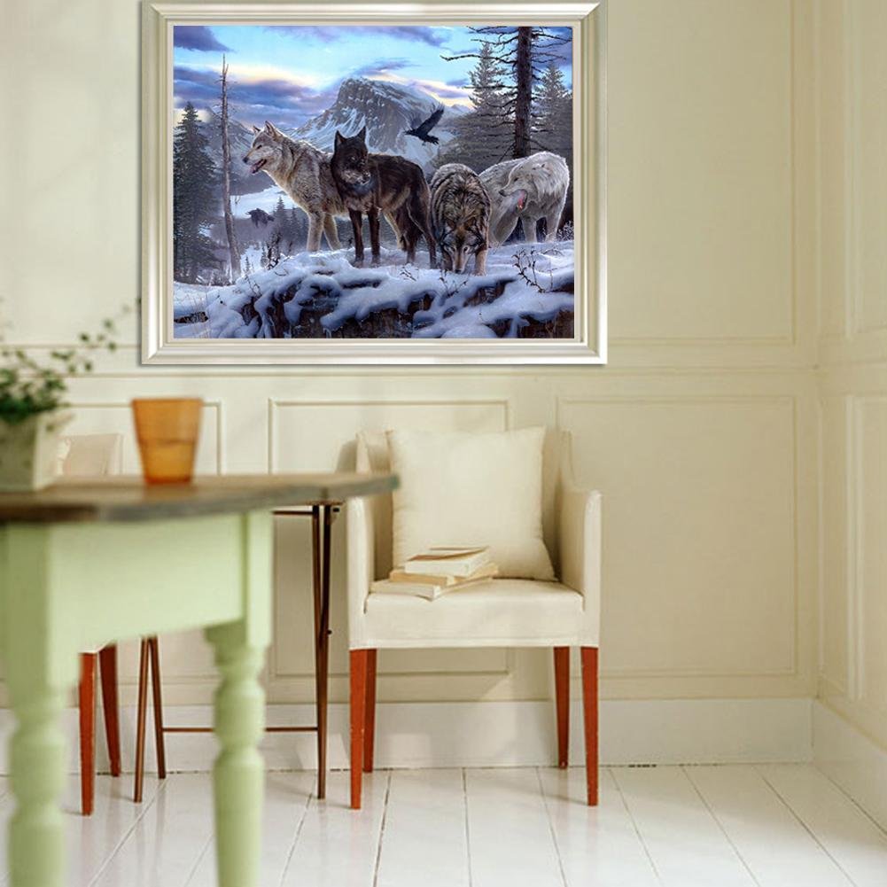Diamond Painting - Partial Round - Snow Wolf