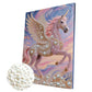 DIY Pearl Painting With Frame - Handmade Self-Adhesive Pearls - Unicorn (30*40cm) A