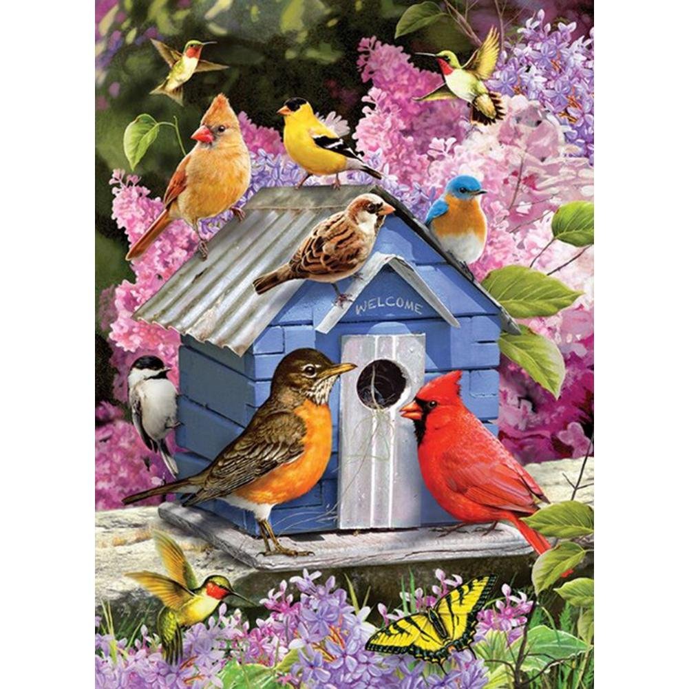 5D Diy Diamond Painting Kit Full Round Beads Bird Nestle