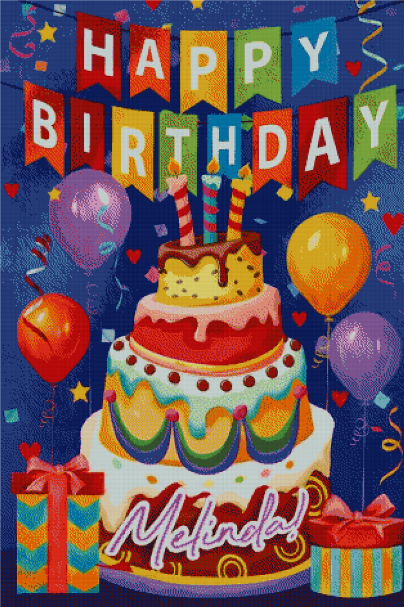 Happy Birthday | Full Round/Square Diamond Painting Kits | 50x70cm | 60x80cm