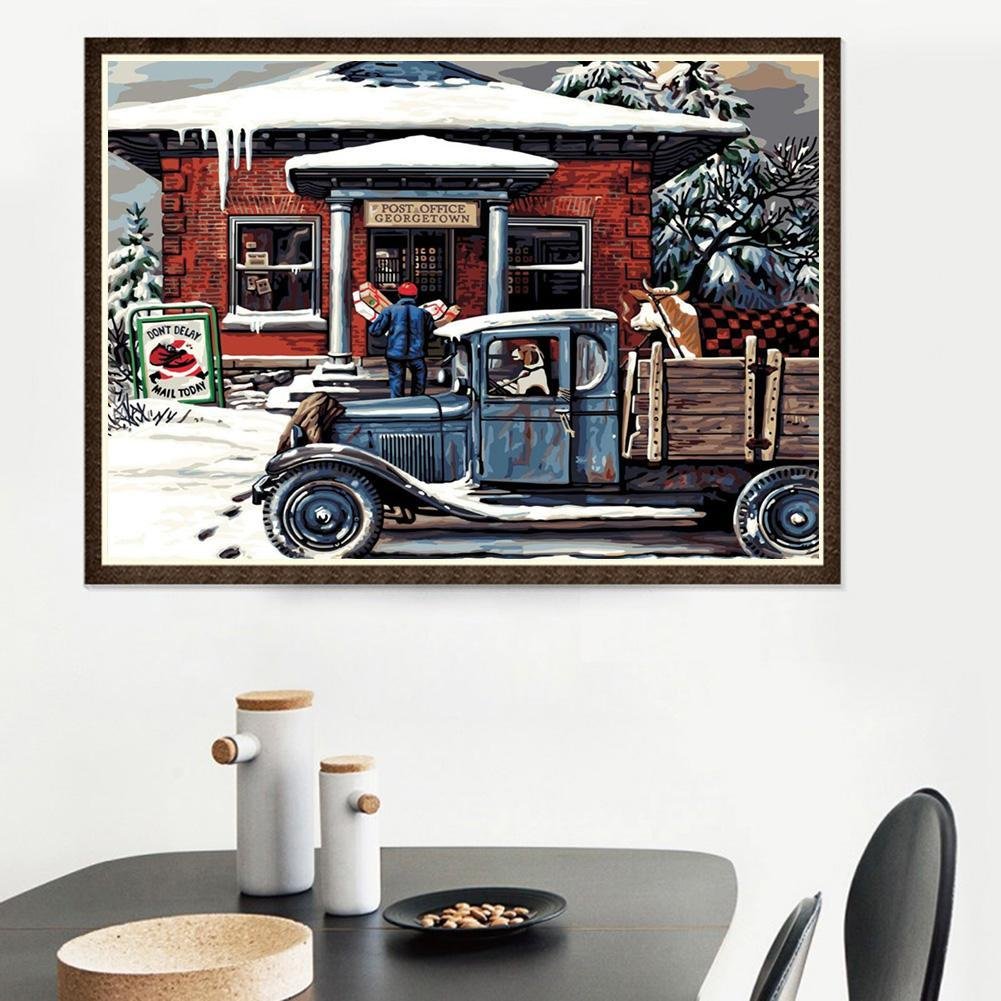 Diamond Painting - Full Round - Night Light Snow