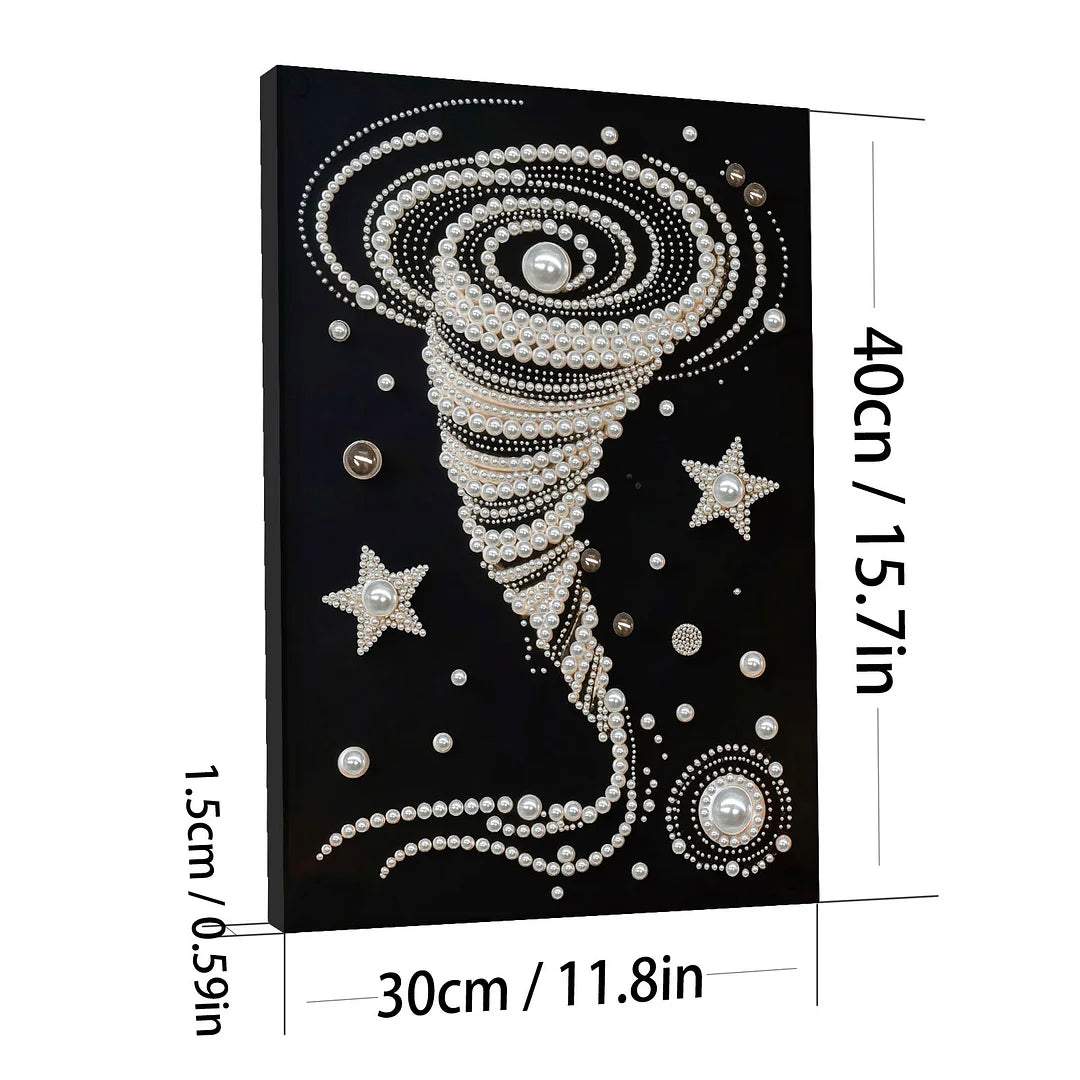 DIY Pearl Painting With Frame - Handmade Self-Adhesive Pearls - Swirl (30*40cm)