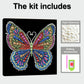 DIY Pearl Painting With Frame - Handmade Self-Adhesive Pearls - Rainbow Butterfly (25*25cm)
