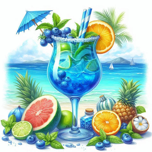 Diamond Painting - Full Round / Square - Summer Beach Drink
