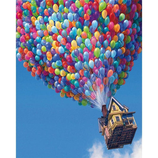  Paint By Number Oil Painting Balloon House Art Picture Craft