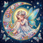 DIY Pearl Painting With Frame - Handmade Self-Adhesive Pearls - Moon Fairy (25*25cm)