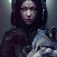Full Round/Square Diamond Painting Kits | Wolf Girl 40x60cm 50x70cm