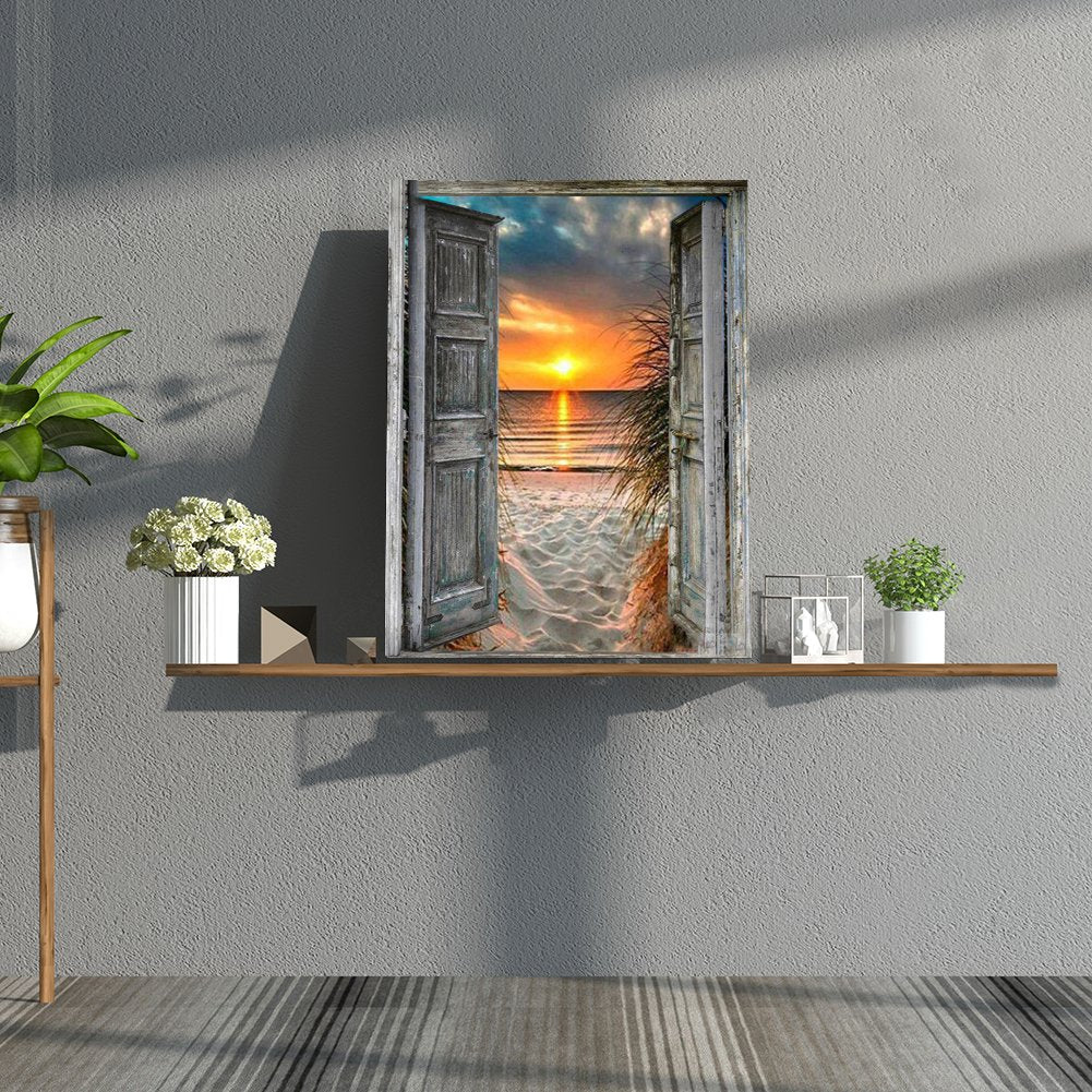 Diamond Painting - Full Round - Window Sunset