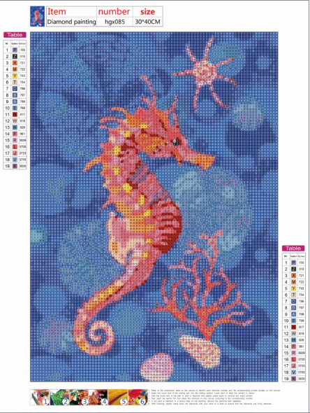 Diamond Painting - Full Round - Seahorse A
