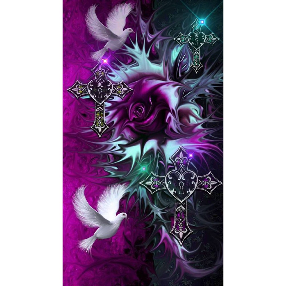5D Diy Diamond Painting Kit Full Round Beads Rose Heart (30*50cm)