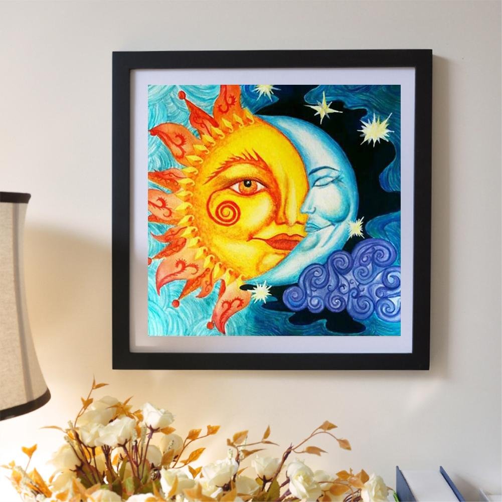 Diamond Painting - Full Round - Sun & Moon Face