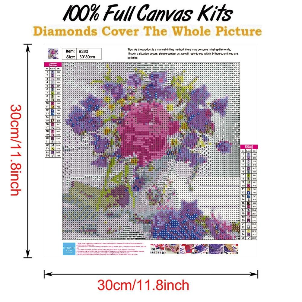 Diamond Painting - Full Round - Purple Flower B