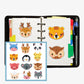 12pcs Colorful Animal Head Self-adhesive Rhinestone Painting Kit Stickers