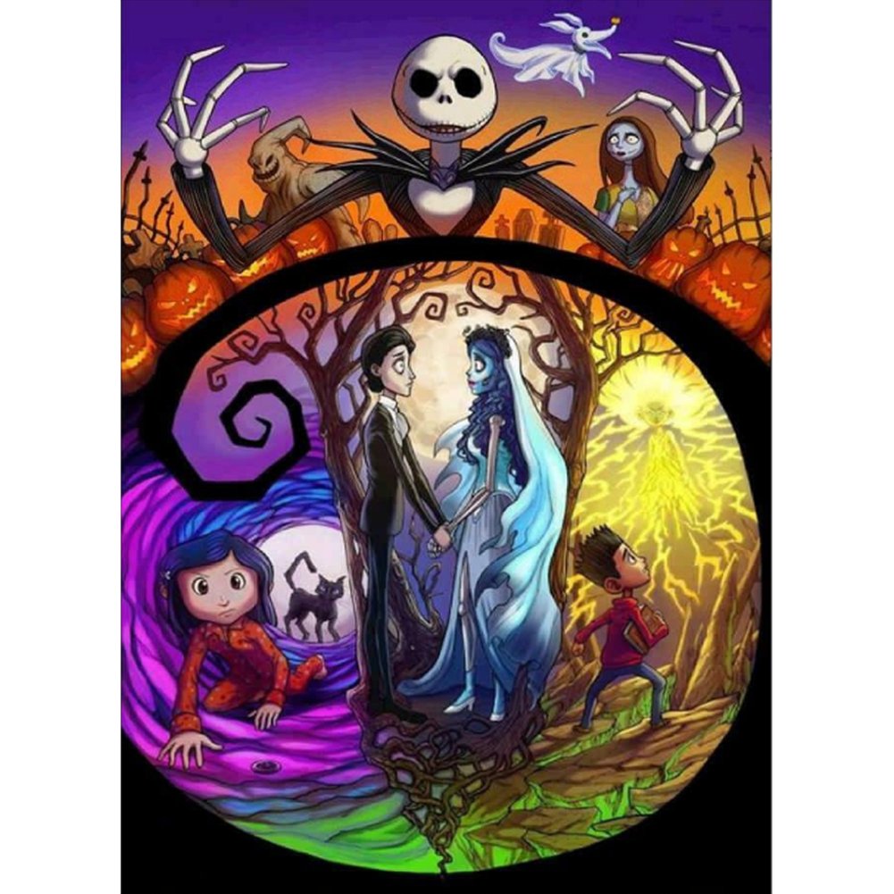 5D Diy Diamond Painting Kit Full Round Beads Corpse Bride