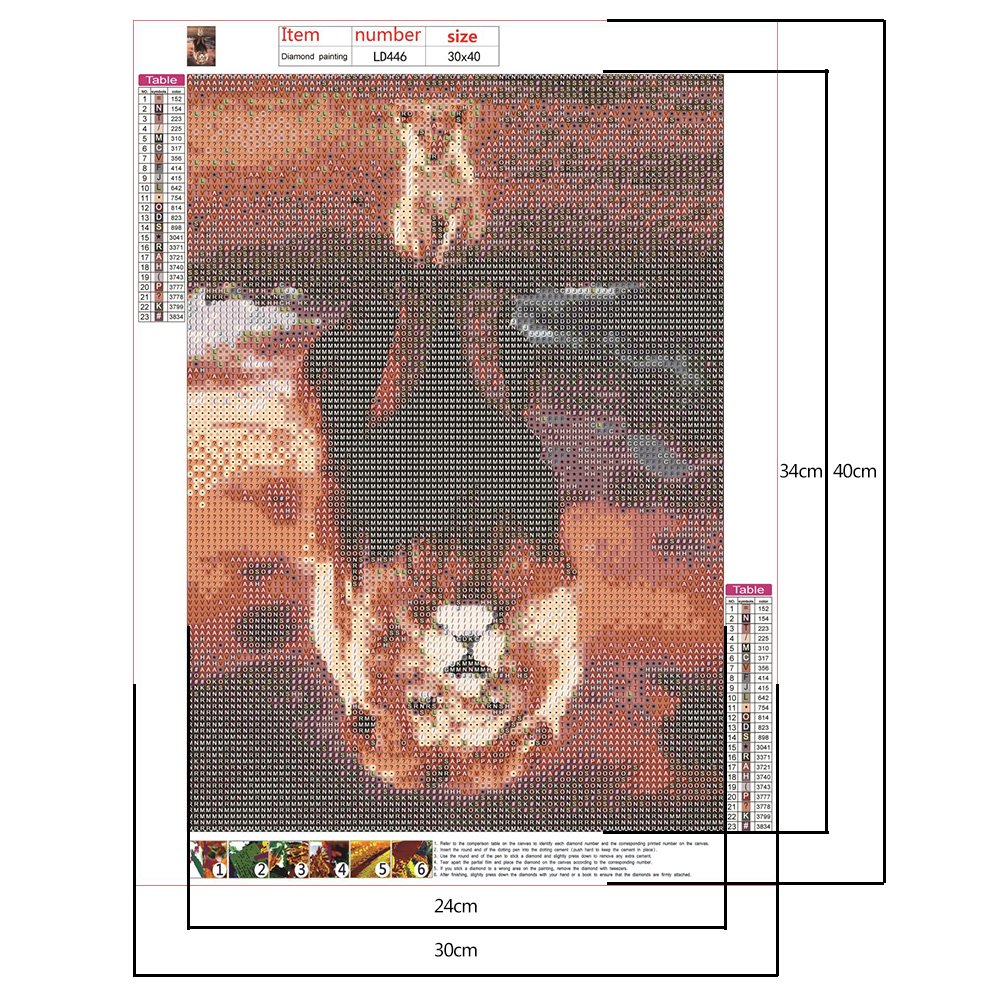 Diamond Painting - Full Round - Inverted Lion