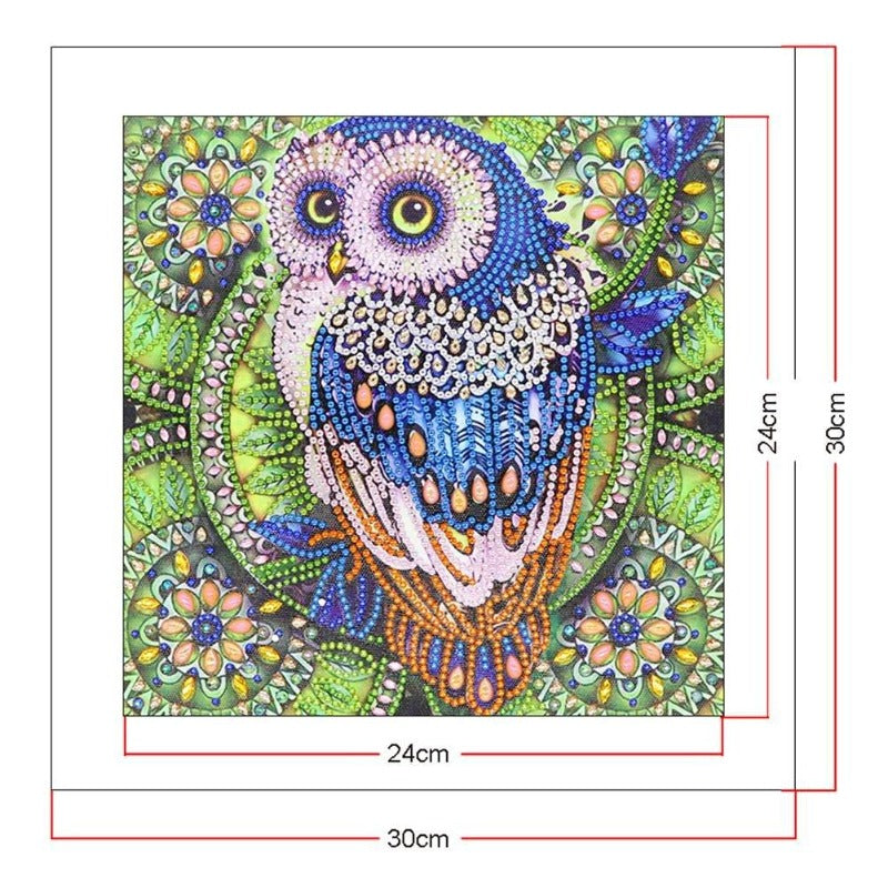 DIY 5D Crystal Rhinestone Diamond Painting Kit Blue Owl