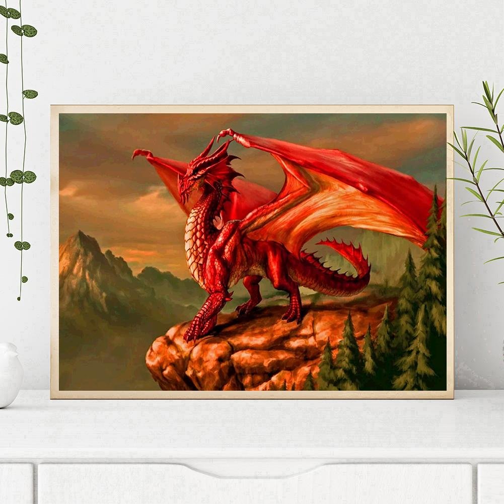 Diamond Painting - Full Round - Red Dragon