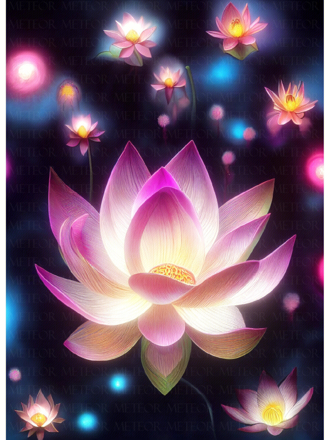 Lotus Flower | Full Round/Square Diamond Painting Kits 50x70cm 60x80cm A
