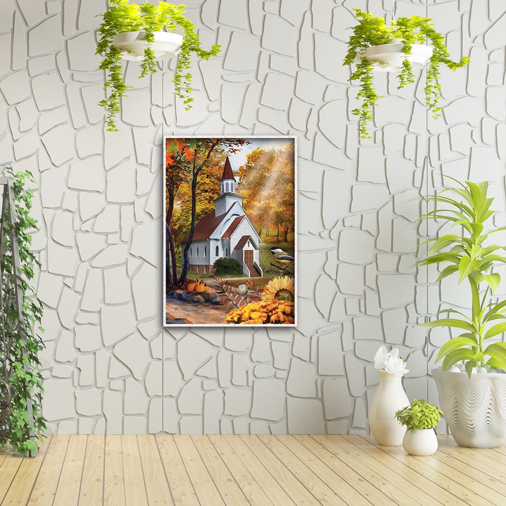 Diamond Painting - Full Round -House In Forest