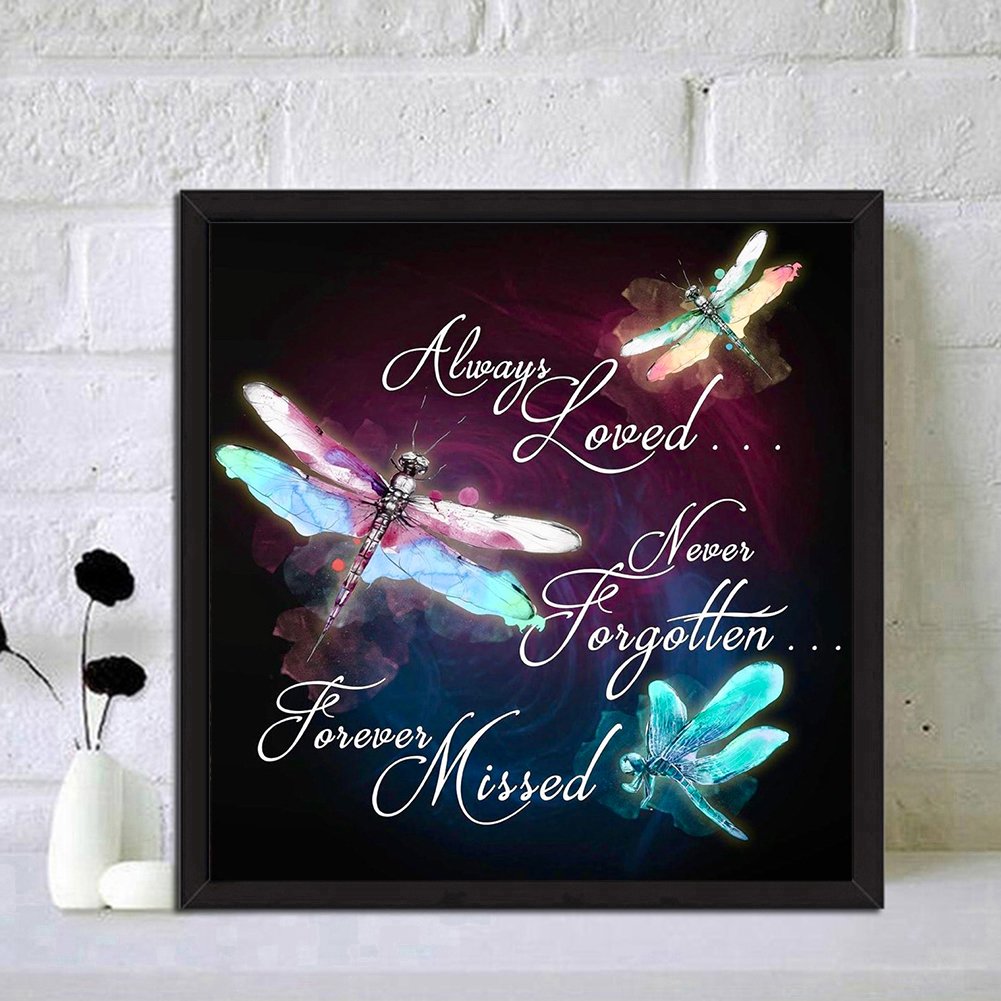 5D DIY Diamond Painting Kit - Full Round - Dragonfly A