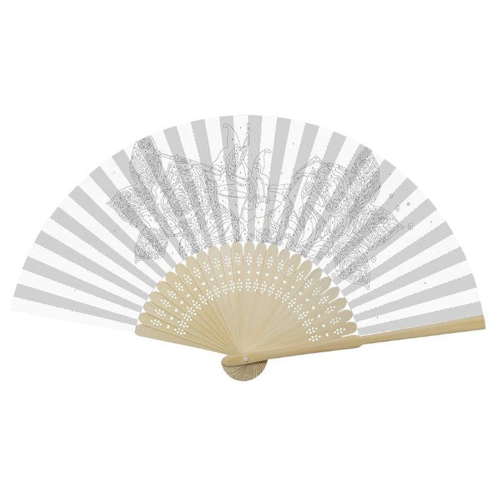 DIY Gold Rose Butterfly Oil Paint Kit by Numbers Folding Paper Fan