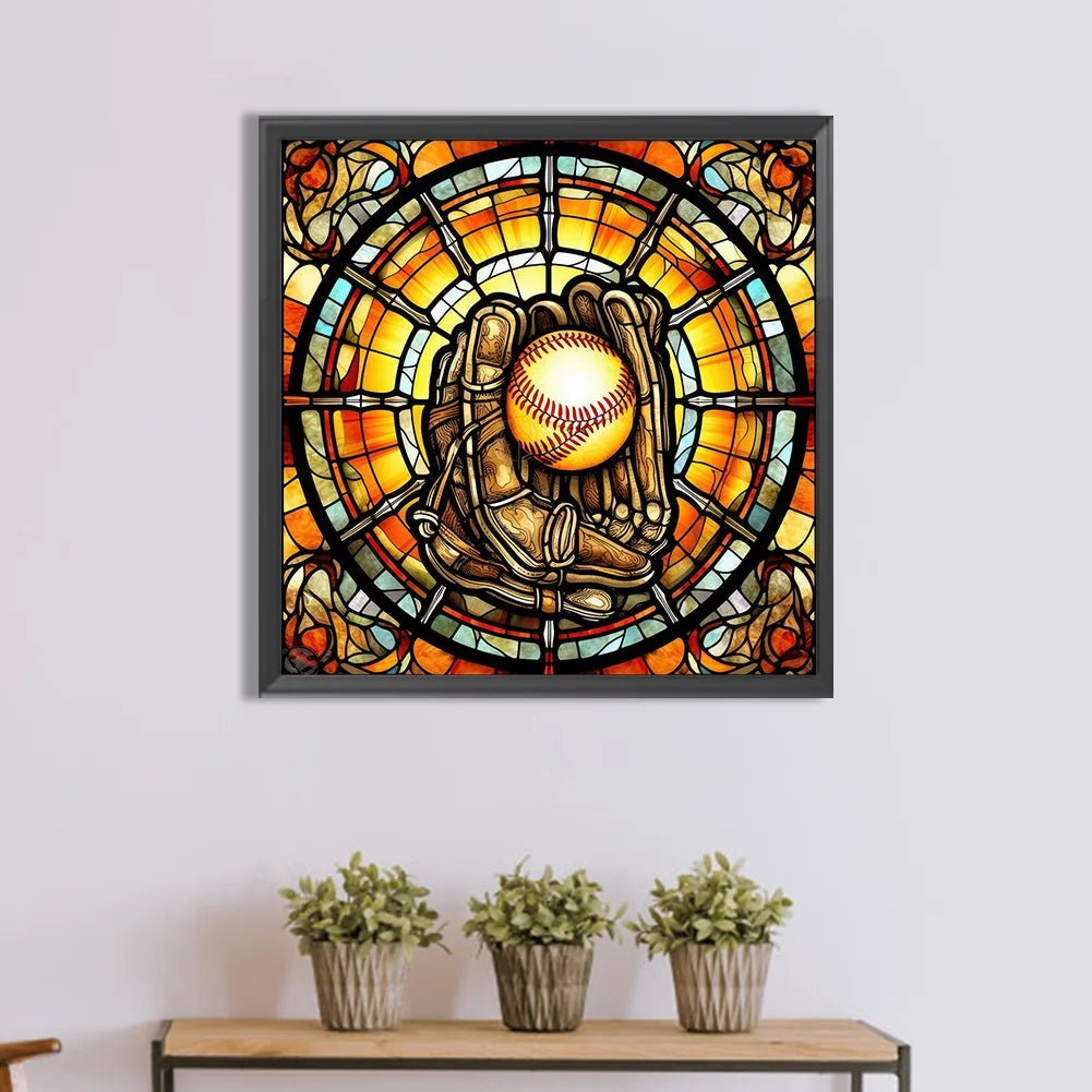 baseball stained glass diamond painting kit