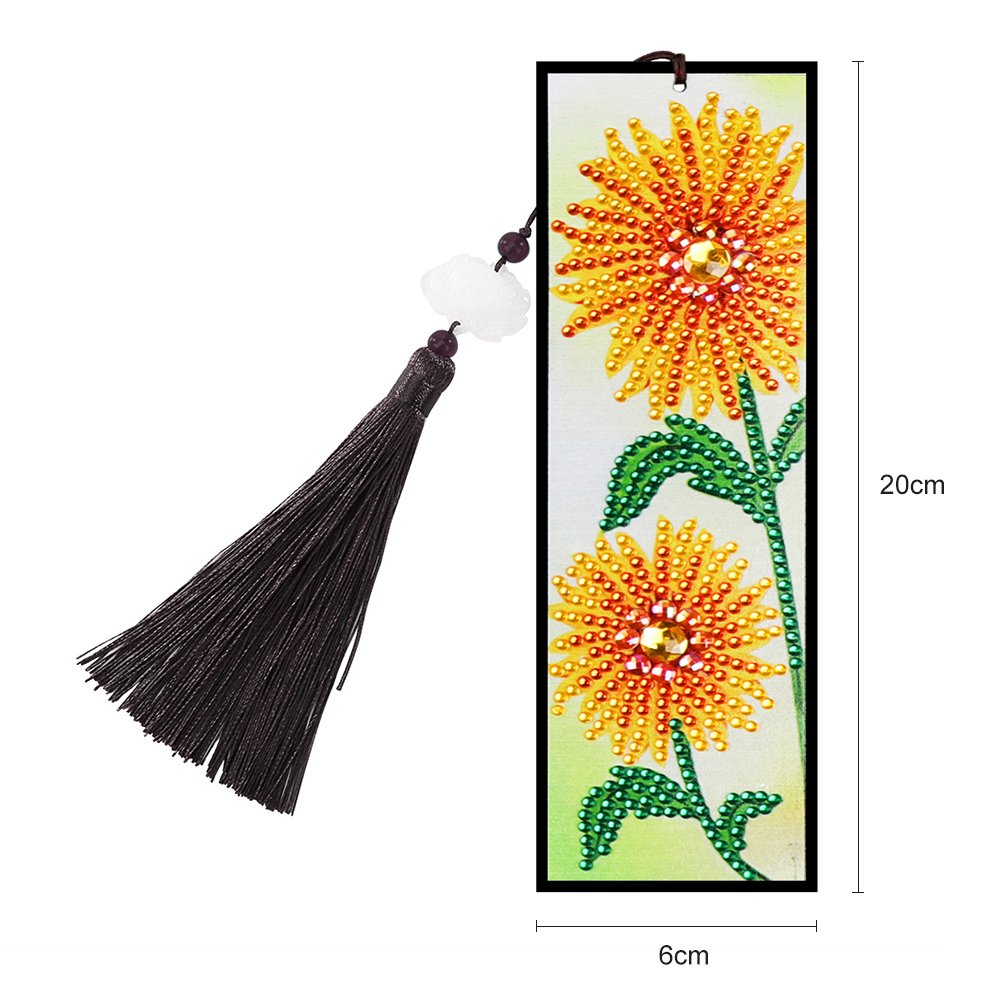 DIY Special Shaped Diamond Painting Bookmark Leather Tassel