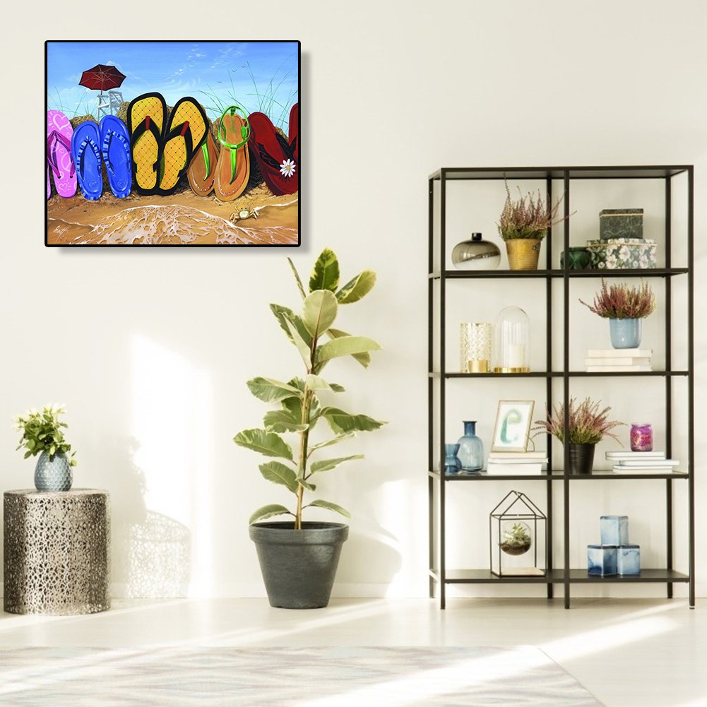 Diamond Painting - Full Round - Beach Slippers