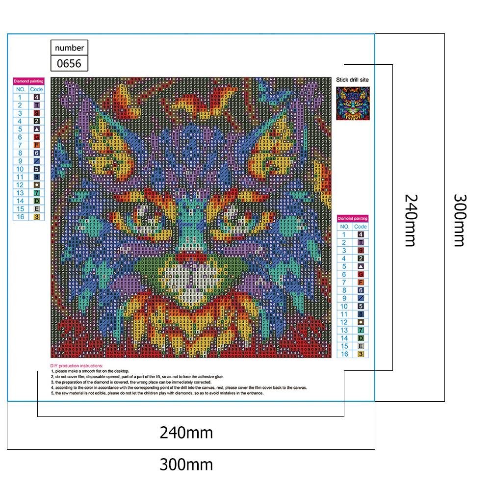 Diamond Painting - Full Round - Colorful Cat B