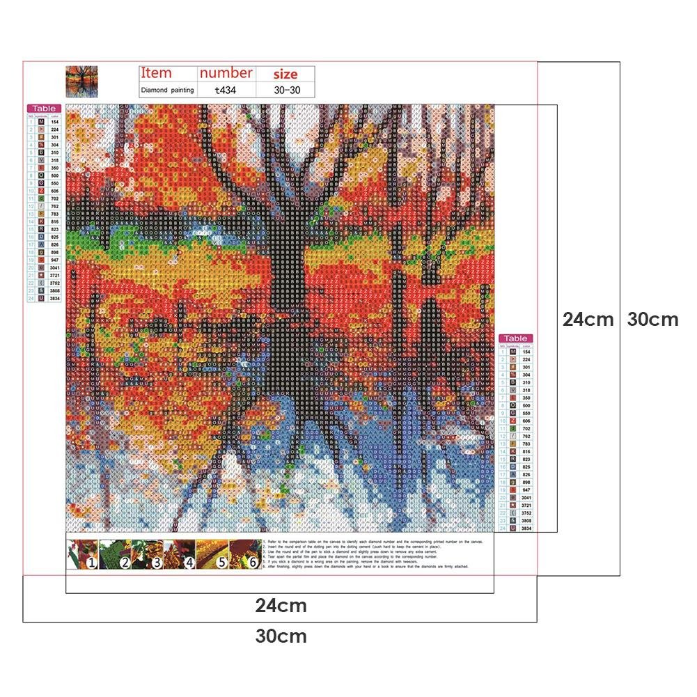 5D DIY Diamond Painting Kit - Full Round - Colorful Tree A