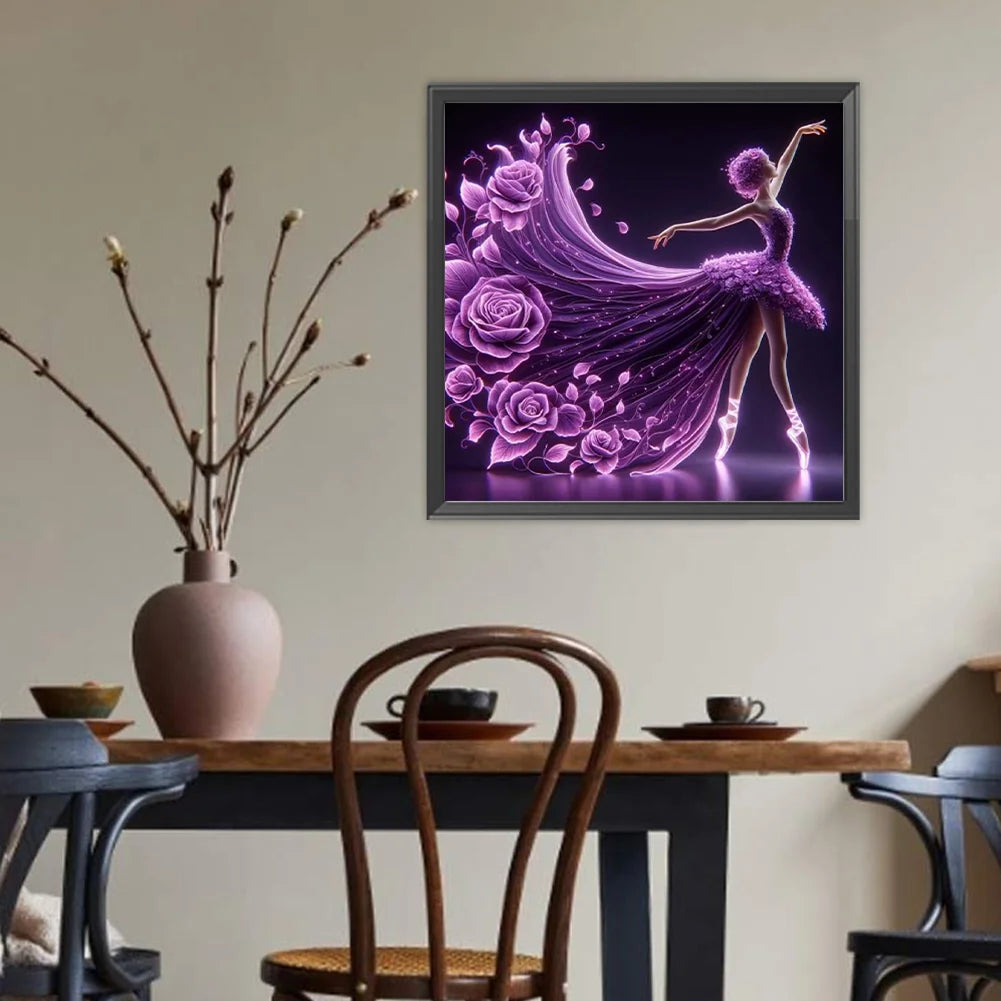 Diamond Painting - Full Round / Square - Dancing Girl In Purple