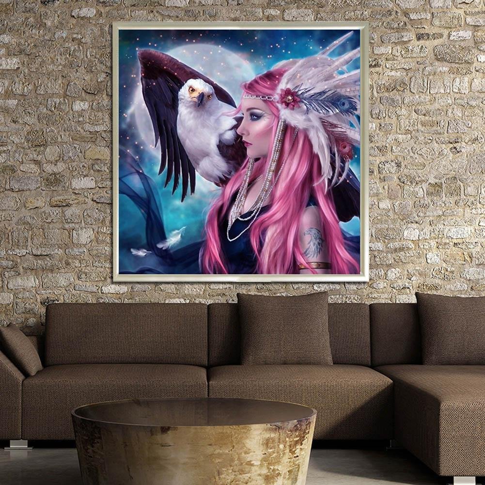 Diamond Painting - Partial Round - Eagle Girl