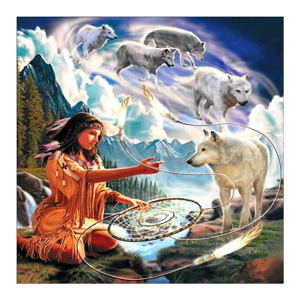Diamond Painting Partial Round Beauty Wolf