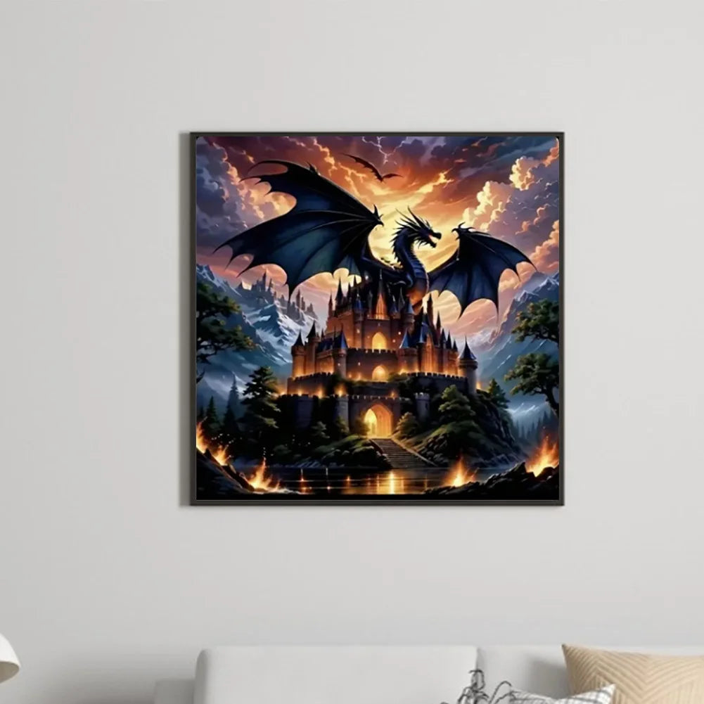 Diamond Painting - Full Round / Square - Night Castle