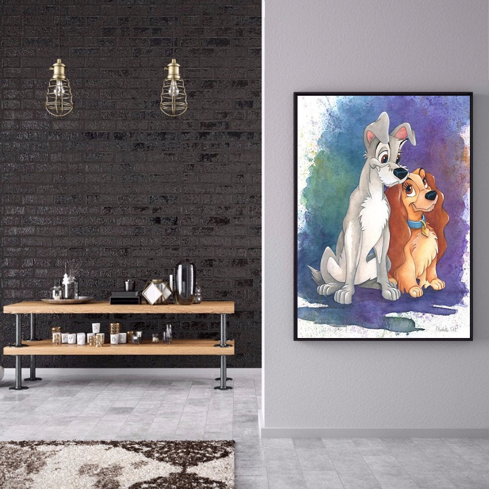 Diamond Painting - Full Round - Two Dogs