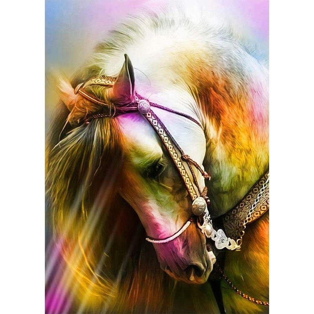 5D Diy Diamond Painting Kit Full Round Beads Haughty Horse