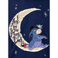 5D Diy Diamond Painting Kit Full Round Beads Donkey On The Moon