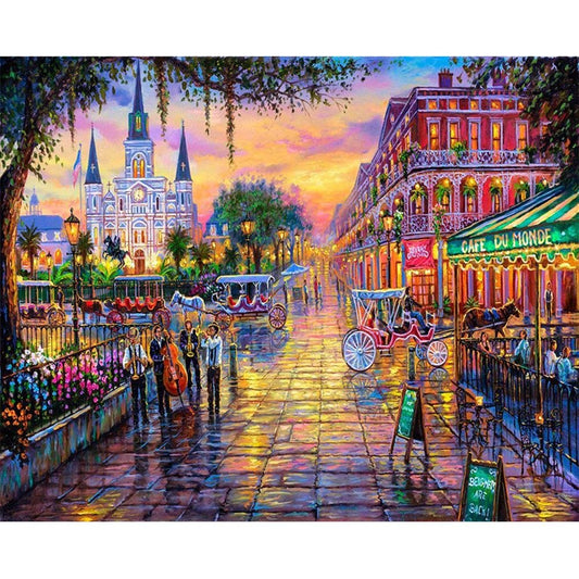 Paint By Number Oil Painting Street View (40*50cm)