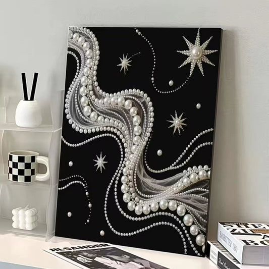 DIY Framed Pearl Painting - Handmade Self - Adhesive Pearls - Silk